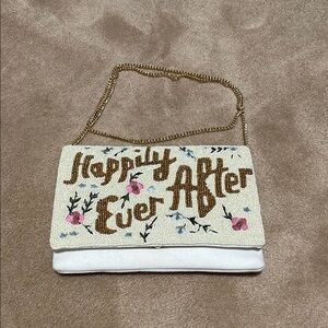 Embroidered Cream and Gold Women's Bag